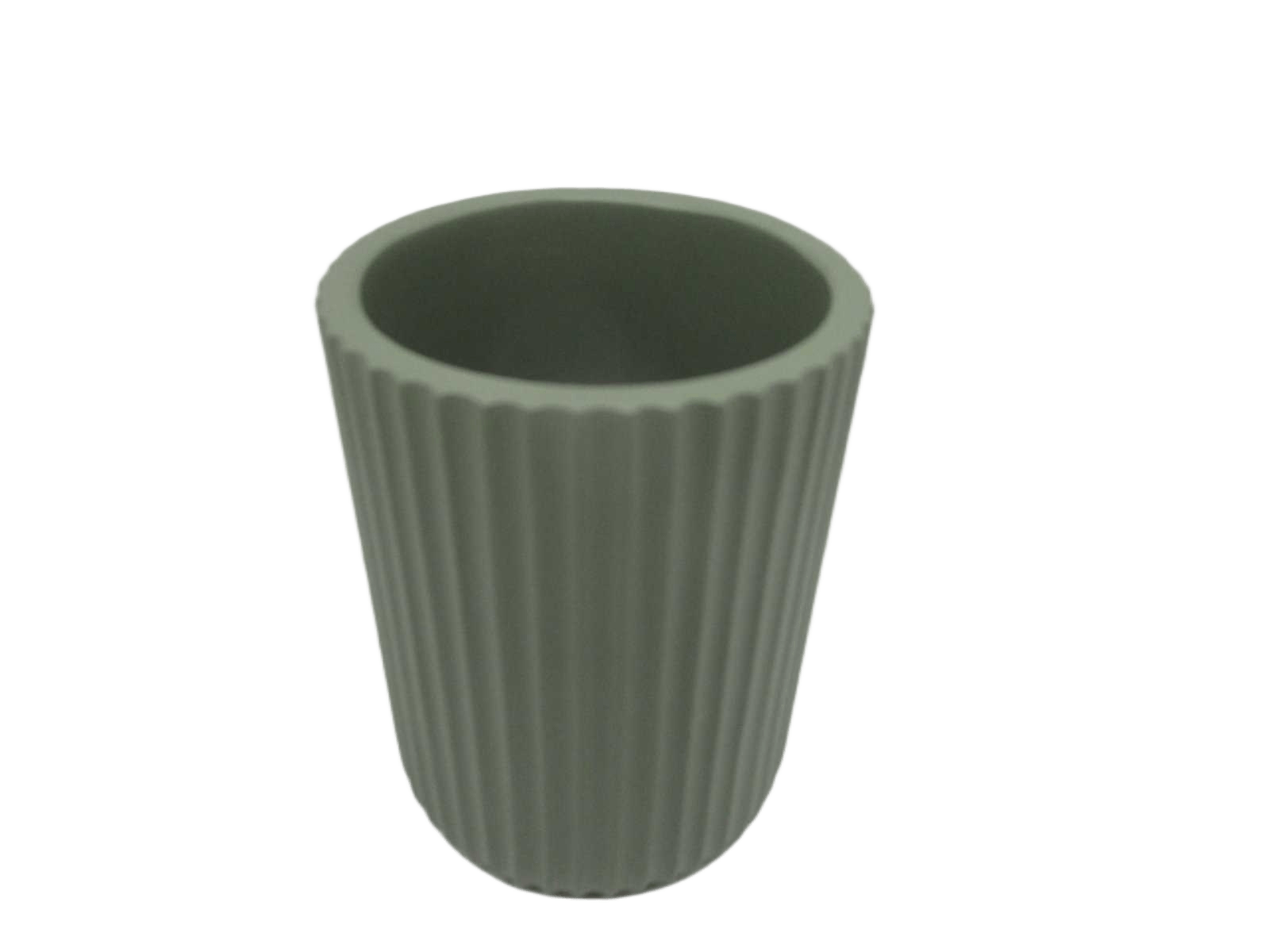 Cup Polyresin Rounded Streak - Khaki