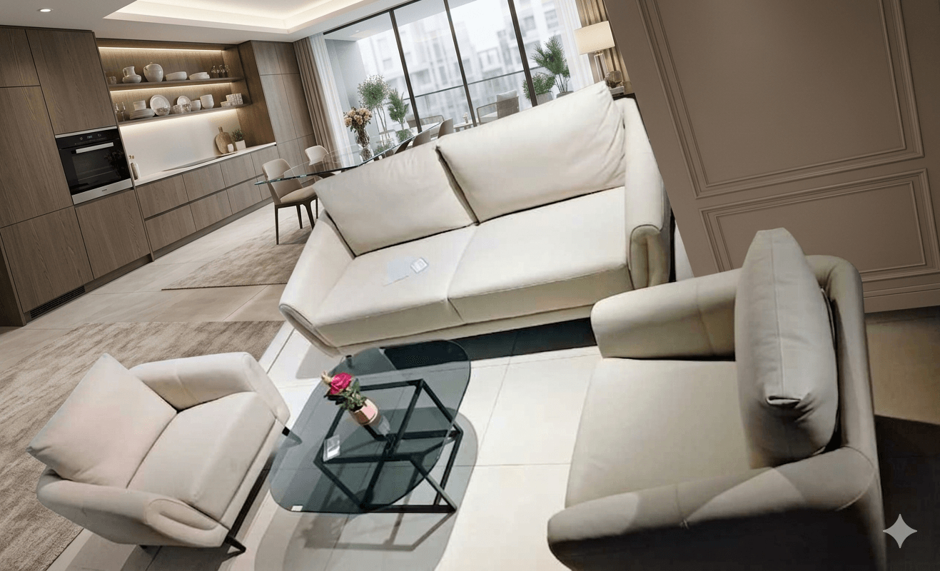 311 Sofa Lx29 Beige Leather, Bonded Leather, Wood, Foam 3s 216x88x88 1s 104x88x88