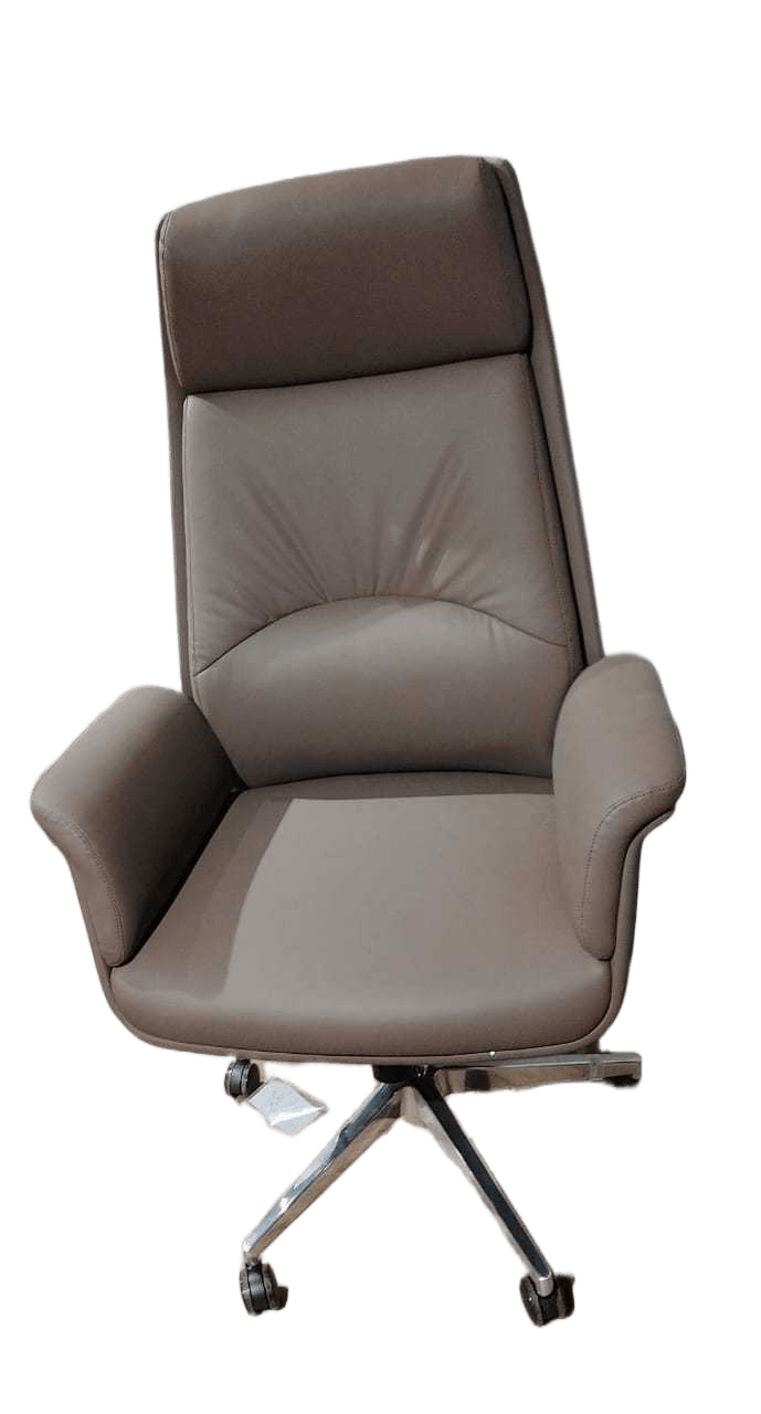 Office Chair Brown-8386-36 Pu Leather, Aluminum Base 76x126x65