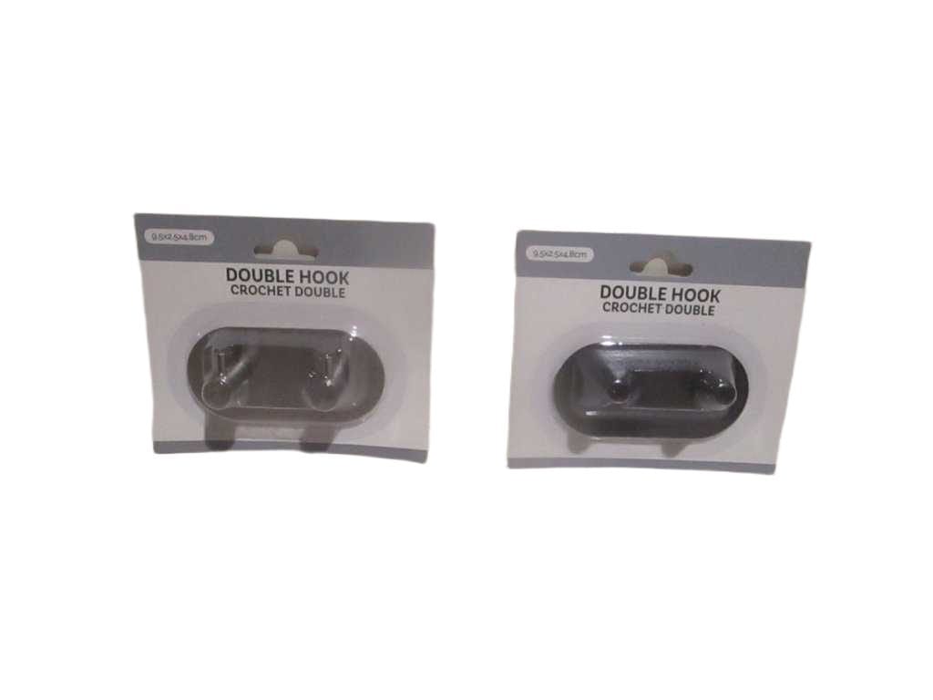 Hook Double Black Metal + Chrom S/S Black 9.3x3x4.8 S/S 9.5x2.5x4.8