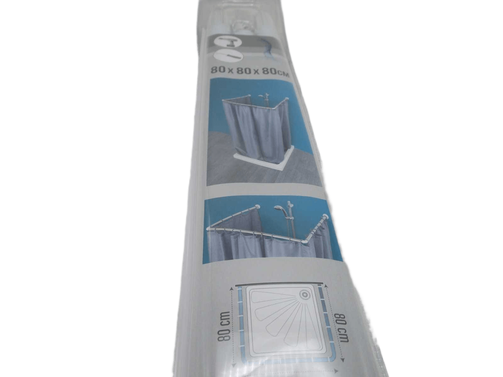Shower Curtain Rod In U 80x80x80 Cm En Aluminium - White