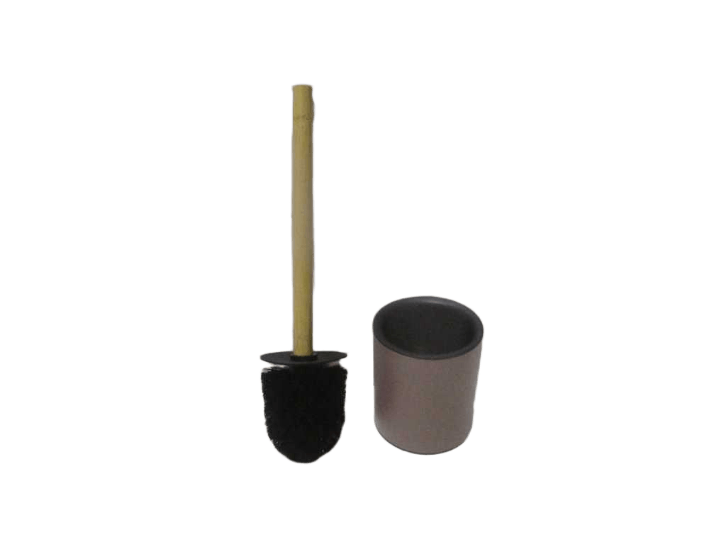 Brush Toilet Wc Metal Tige Bambou - Cappuccino