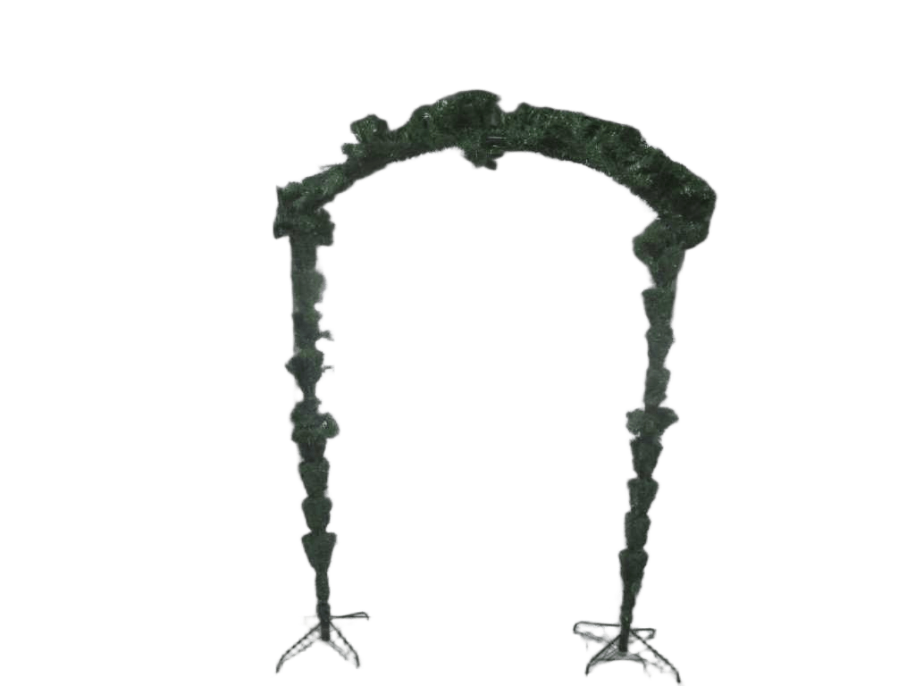 Tree Xmas Wrapped Curved Door 1036 Tips Steel Foot Pvc Green 230x100x45cm