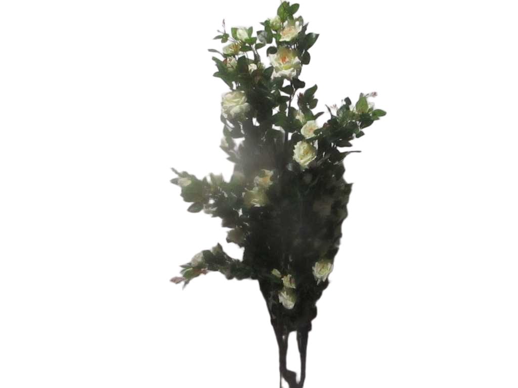 Artificial Tree,rose Polyester Flower, Pu Stem White 190cm