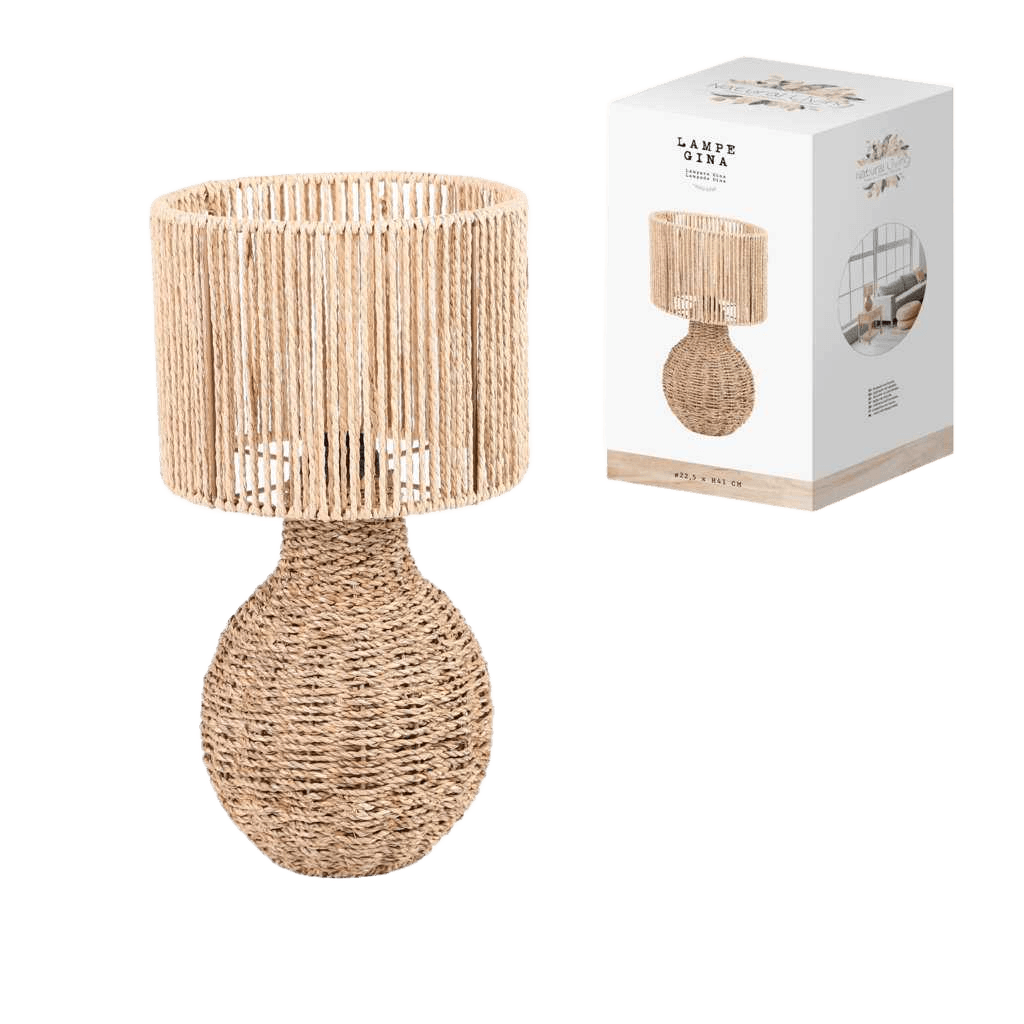 Lamp Natural Living Gina In Rope And Seaweed H41cm