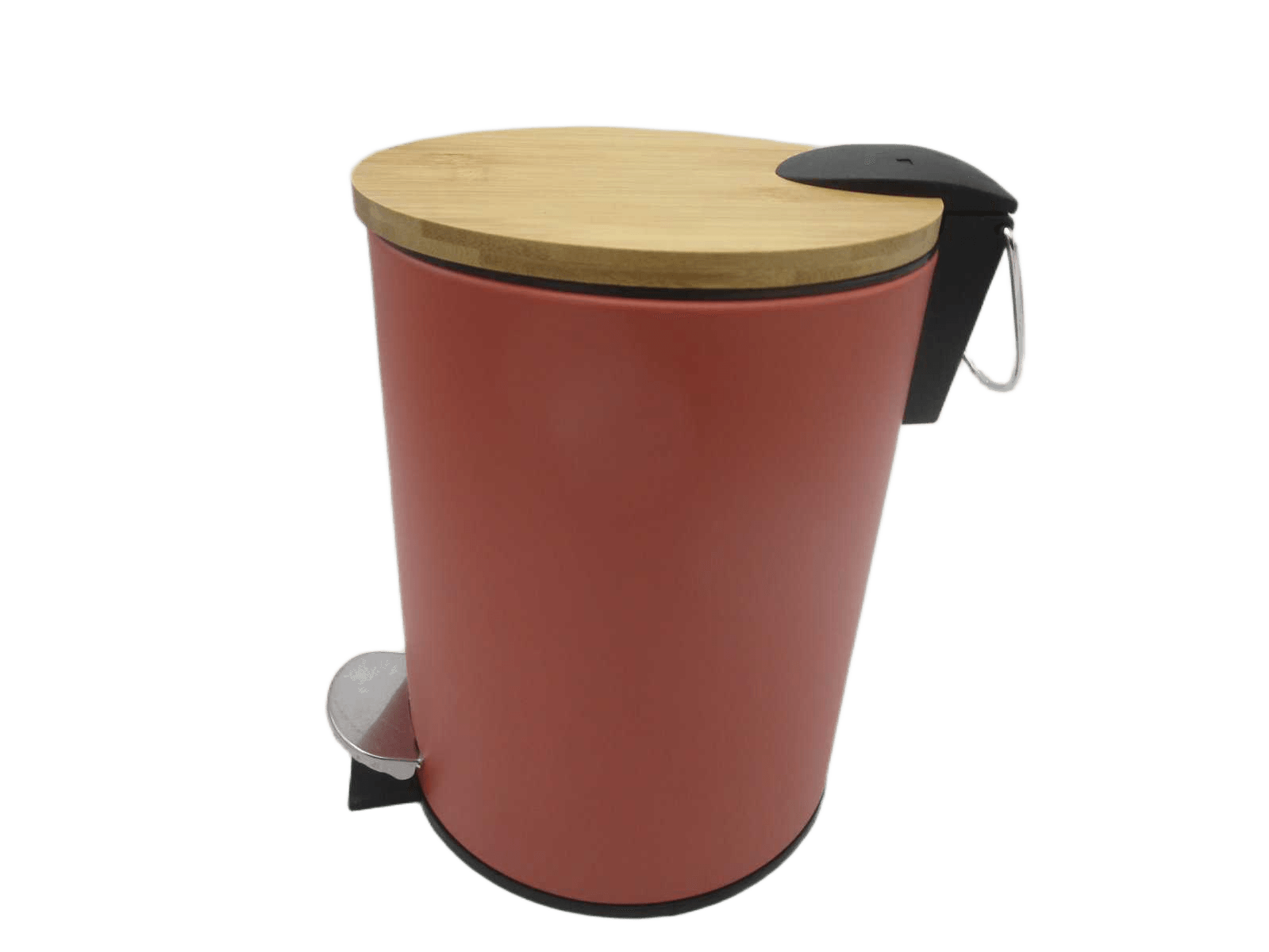 Trash Can Metal Fall Brake 2,5l - Terracotta/Bamboo