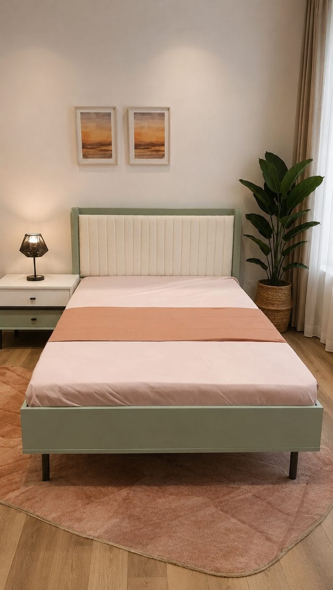 Bed + 1 Nightstand Bd: 120x200cm Ns: 25x42x55cm
