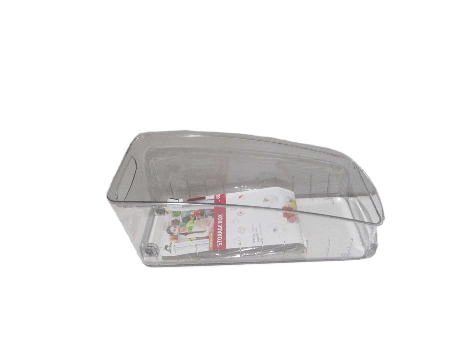 Storage Box Pet With 2 Dividers With 2 Wheels 530g Color Sticker Clear 39x17x14