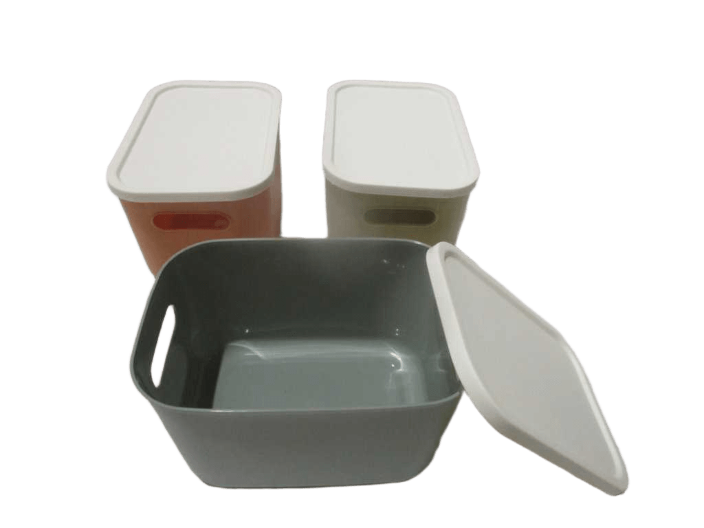Storage Box With Handle Ppm225g Grey Orange Yellow 25*17*15