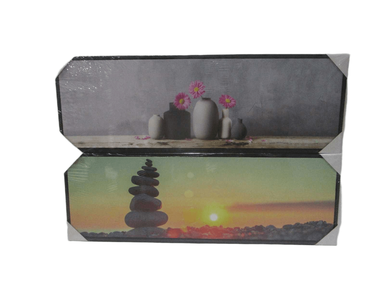 Canvas Printed 2 Assorted Wifh Mdf Back And Plastic Frame Relax