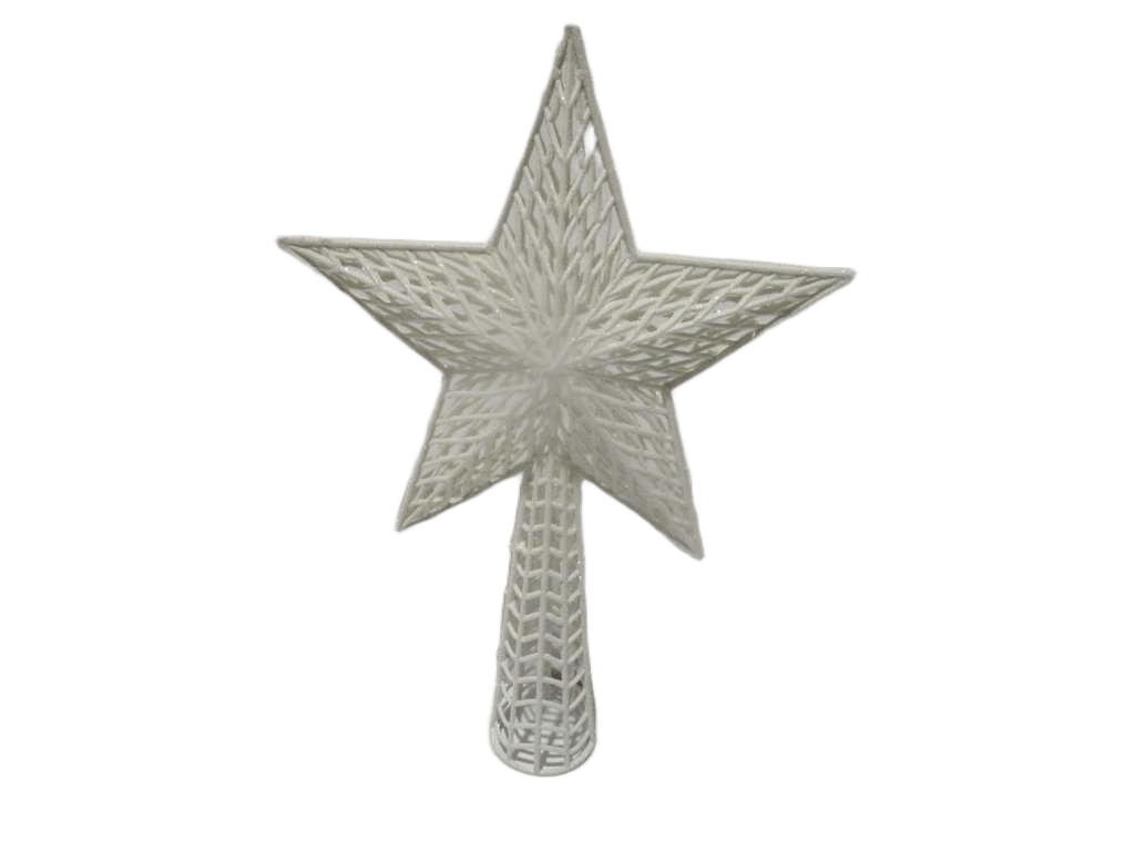 Glitter Star Tree Top 38cm Wh