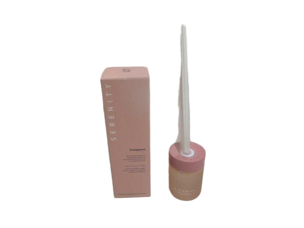Diffuser Serenity Core Fragrance -Frangipani - 200ml Fragrance In Tempered Machine Made Glass Jar And 8 White Cotton Sticks D0,3xh26cm - Packaging In Coloured Card Board Box 830g