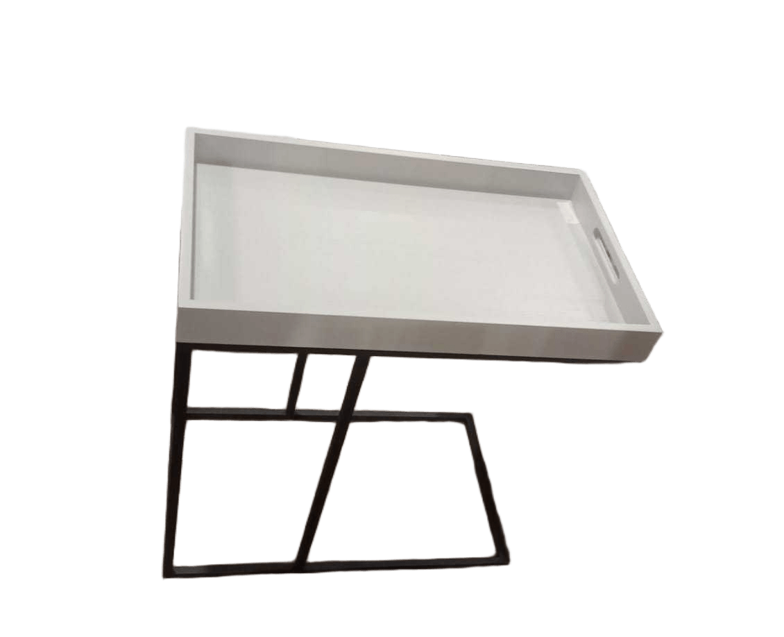 Tokyo Tokyo Serving Tray With Stand Top And Metal Legs Luna Beige 63x36x66cm