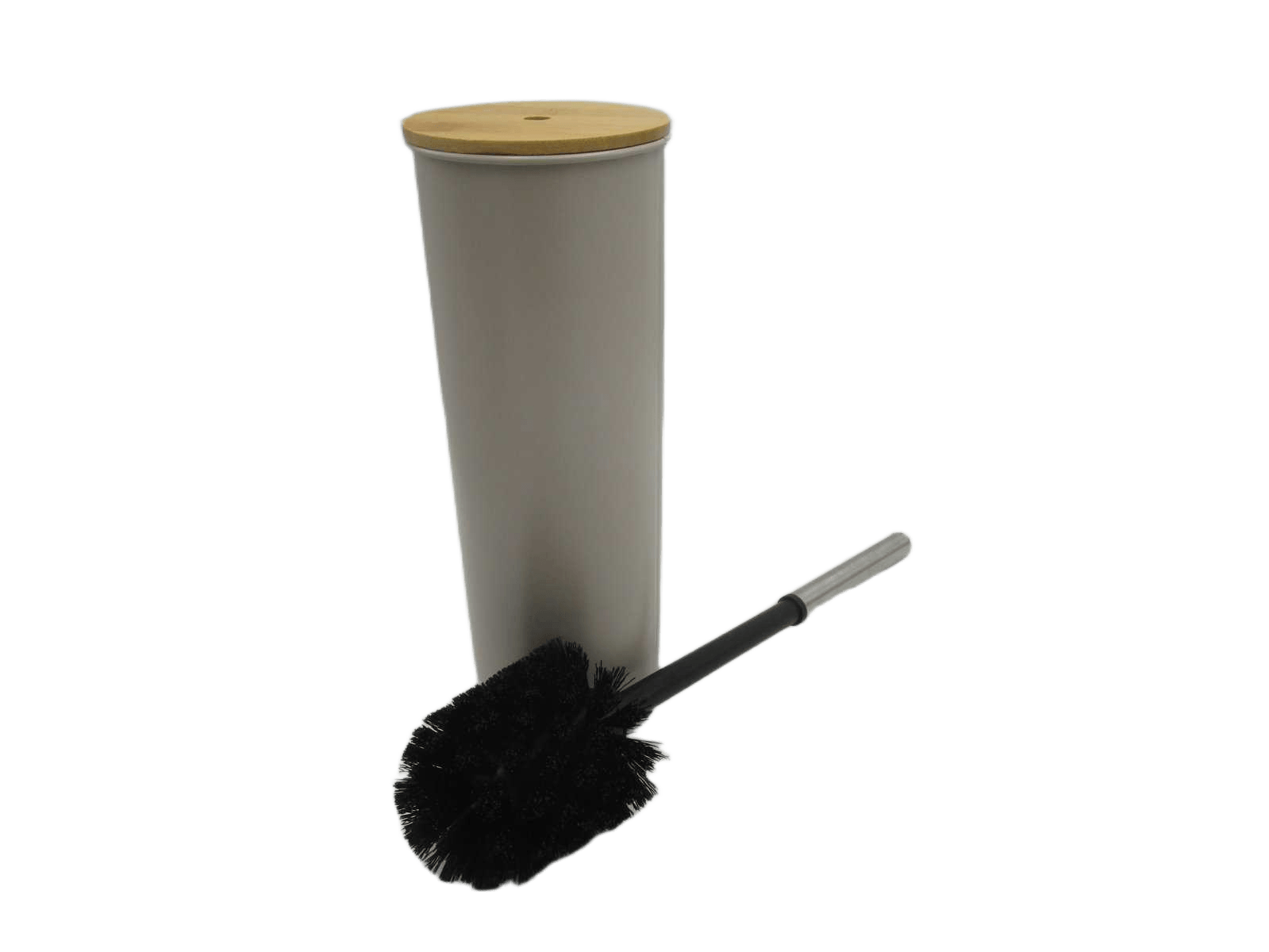 Toilet Brush Metal Lid Bamboo - Taupe