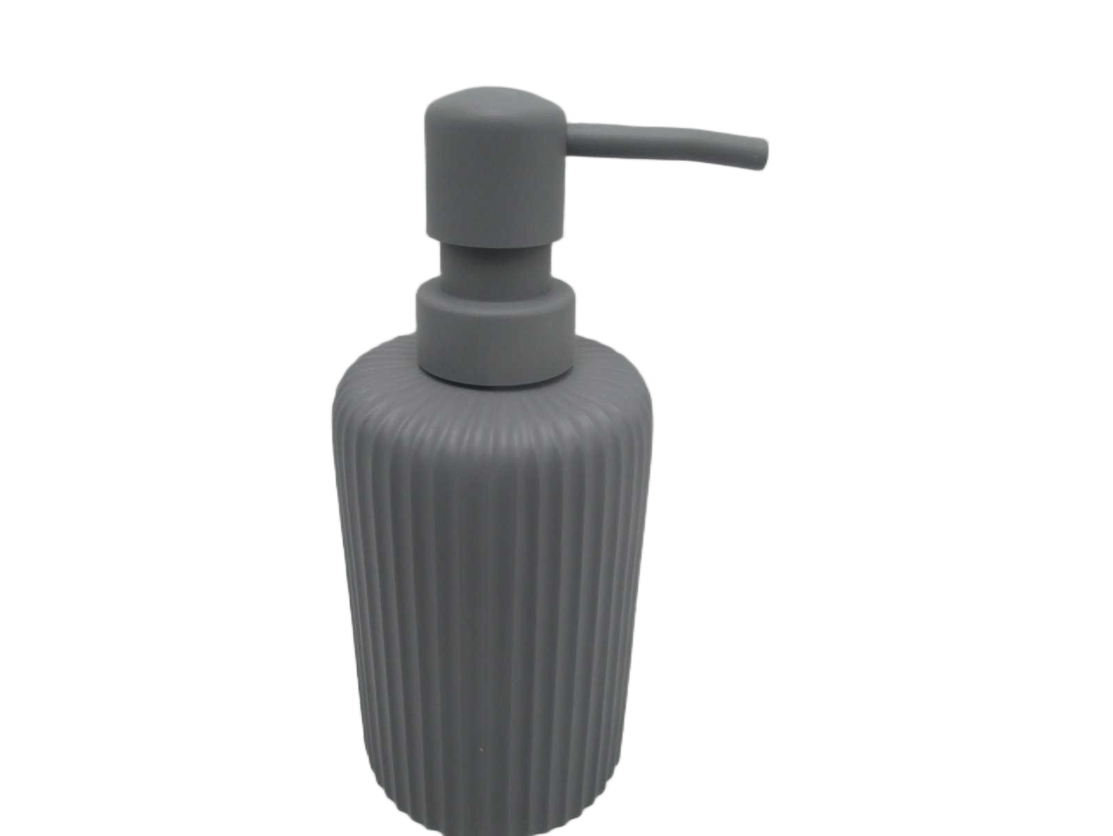 Soap Dispenser Rounded Polyresin Streak 230 Ml - Grey