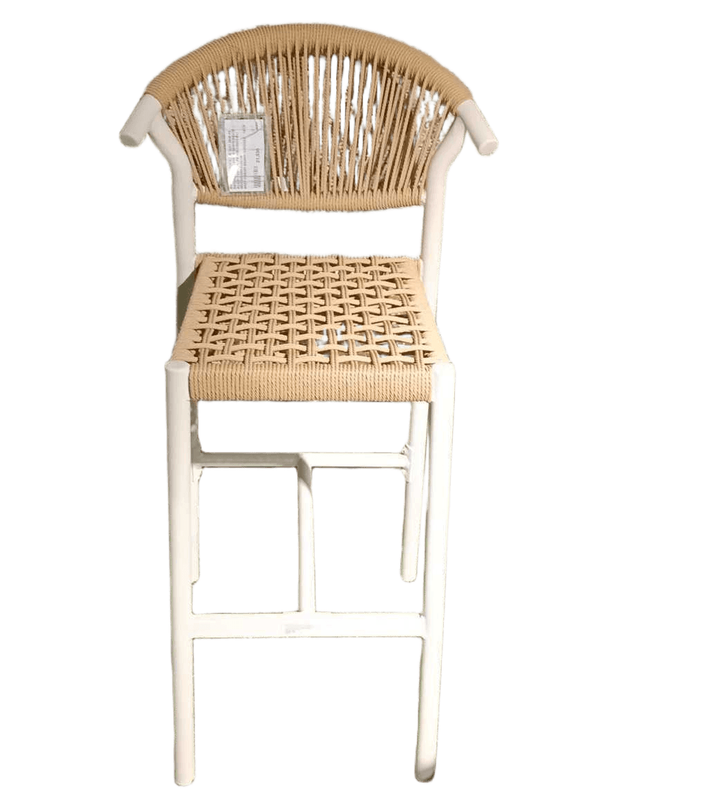 Bar Chair Alu Tube 32x1.2mm Pe Rattan 24pcs/Stack White/Beige Alu 91725pf5a; Pe Wm-Cs003-013 W53.5xd58xh106cm