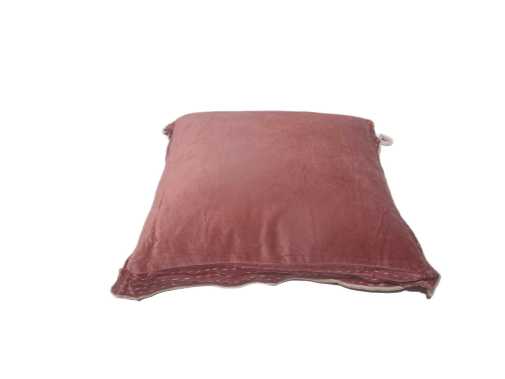 Cushion Double Face Cover 100% Velvet Cotton 270 Gsm With Zip With Border Handsteach And Overlook Finish And Filler 550 Gr Vacuum Pack