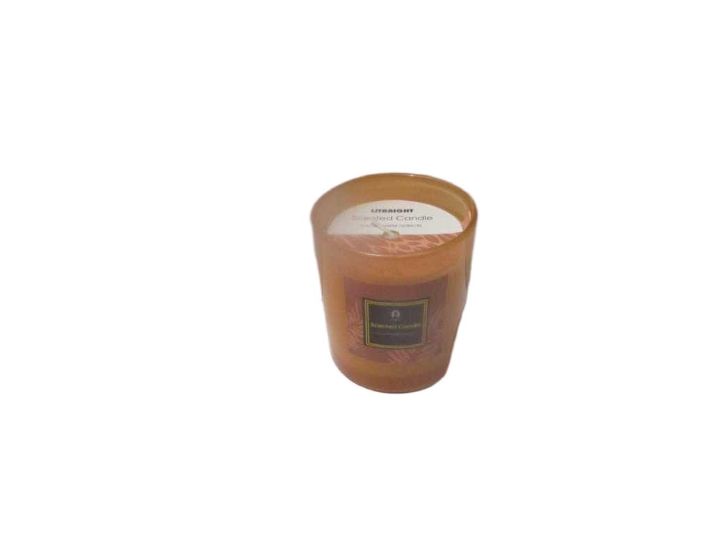 Scented Candle 3% Essential Oil 215g Wax Ca/Japanese Quincel Sticker+paper Card Inside The Cup Shining Outside Matt Indise 'orange Shining '73x80x90mm