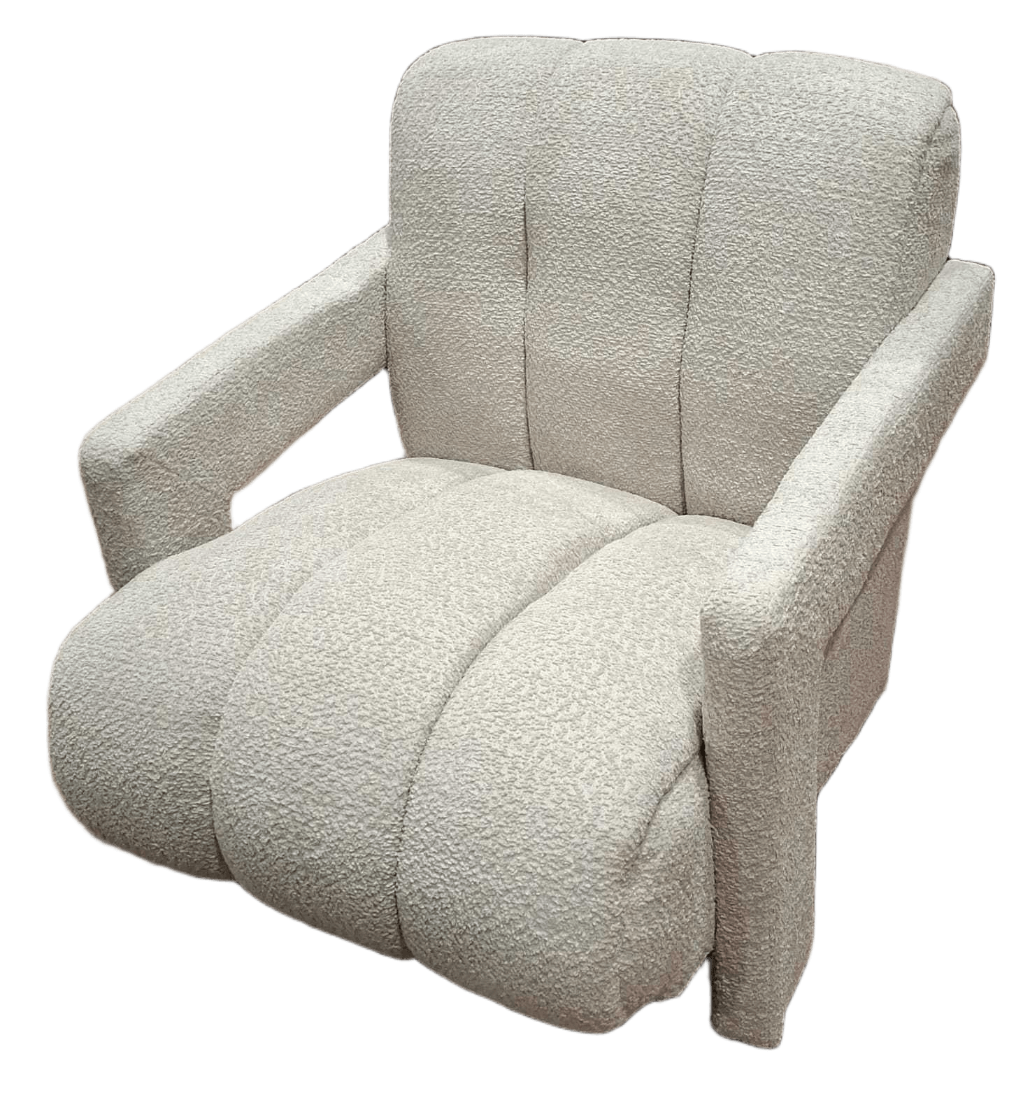 Armchair Fabric Light Grey Warm/17 With Wood Frame