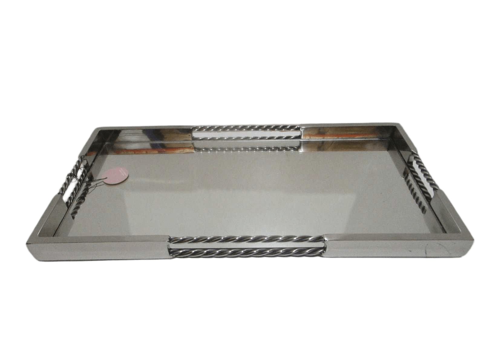 Tray With Mirror Steinless Steel Silver Plating 1cl=