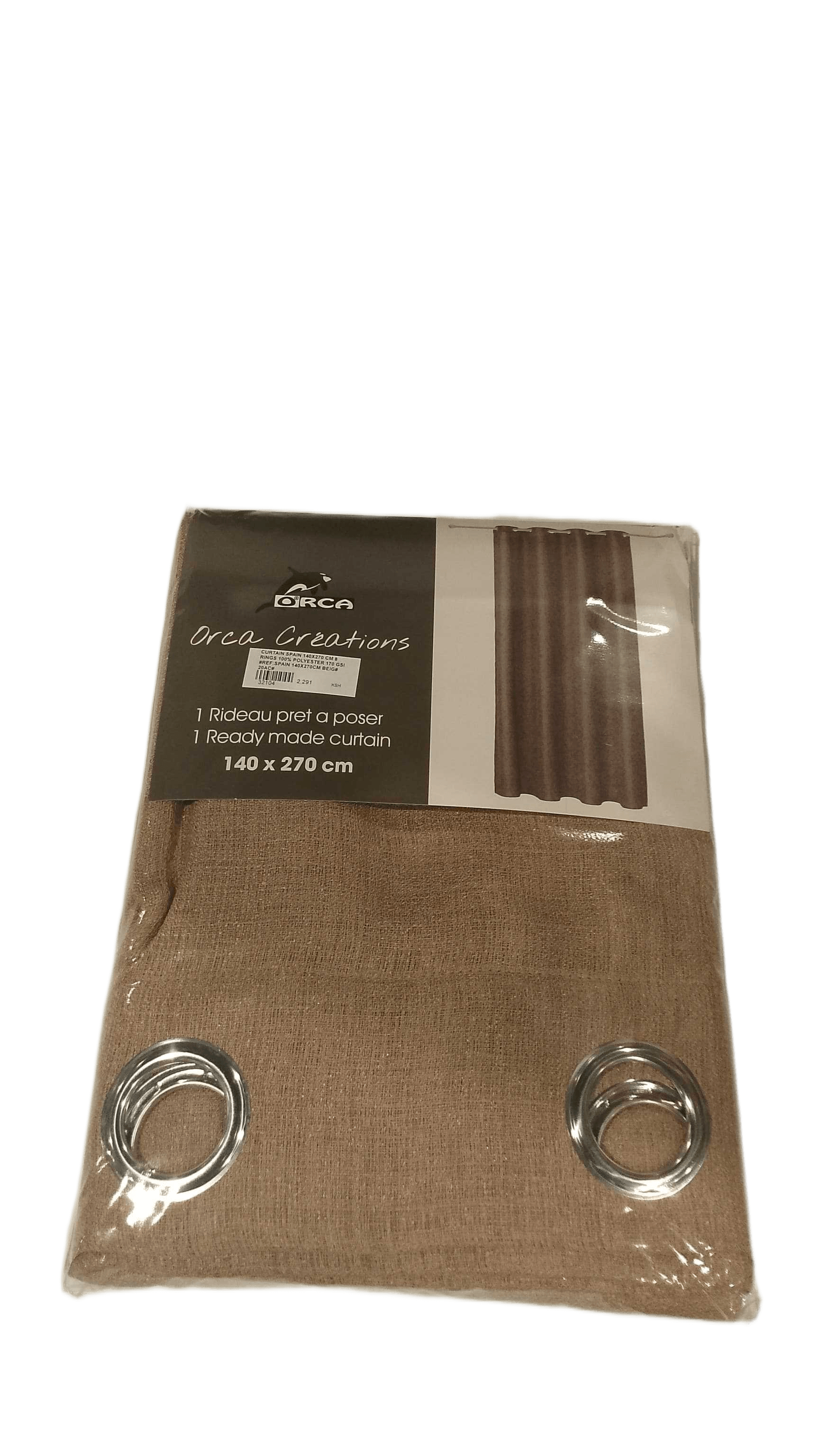 Curtain Spain 140x270 Cm 8 Rings 100% Polyester 170 Gsm