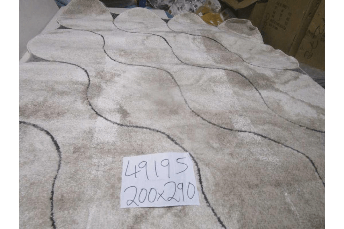 Carpet 200x290 Rio Soft Yarn Headset With Shrink Polyester 2,200 Grm / Sqm 224,000 Pnt/Sqm 12mm Pile Height Free Shape Hja16 Kemik/Cream