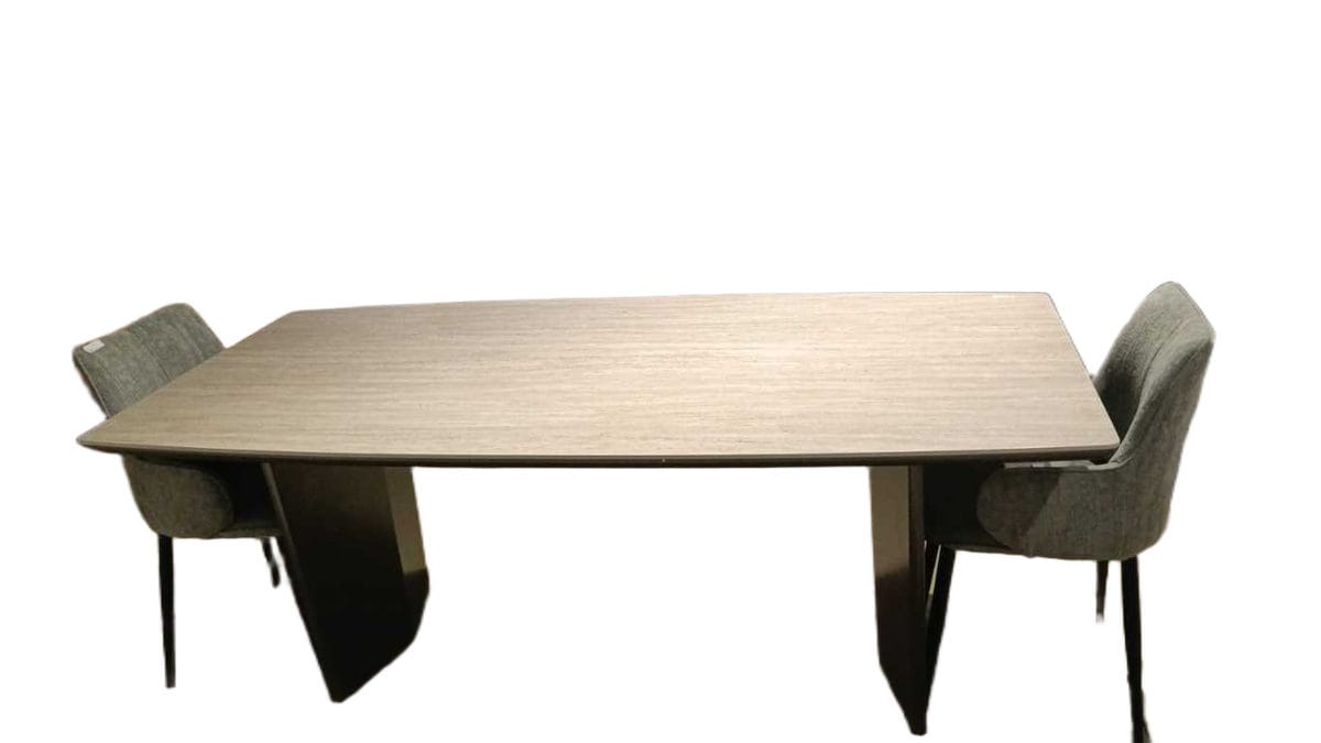Dining Table Armin Travertine Top Dark Grey Legs 200x100x80cm