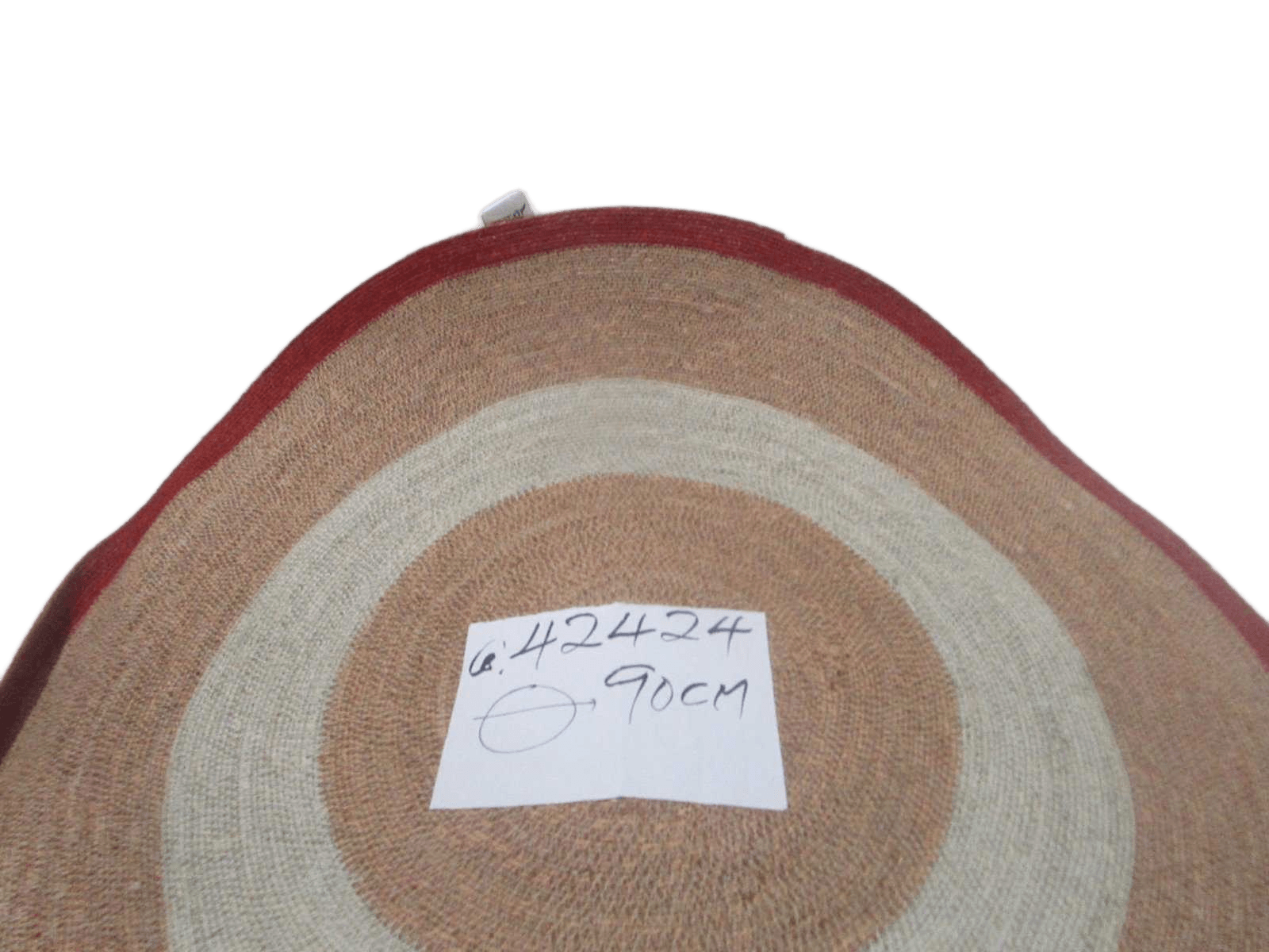 Round Carpet Of Natural Sea Grass Multy Colors Red Pe