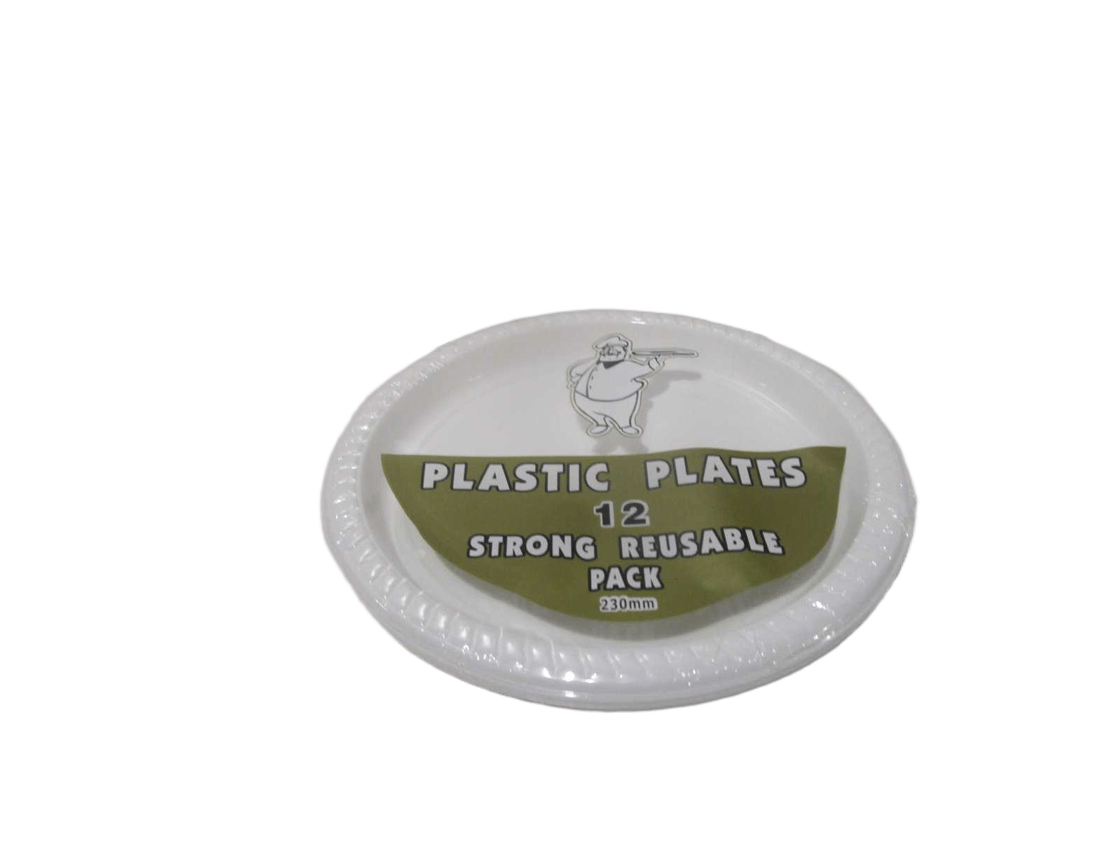 Plates Plastic Set Of 12 23cm, 11g/Pc