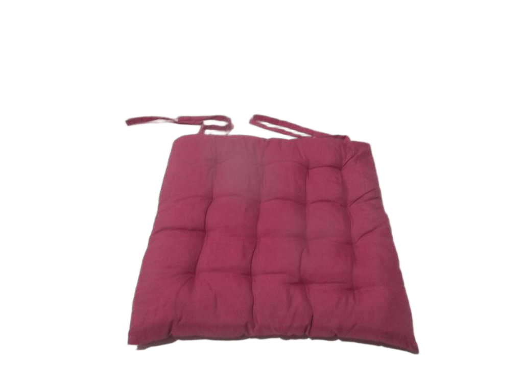 Chair Pad With 4 Tie Strings 100% Polyester 110 Gsm Fabric And Recycled Cotton Filling Of 550 Grams