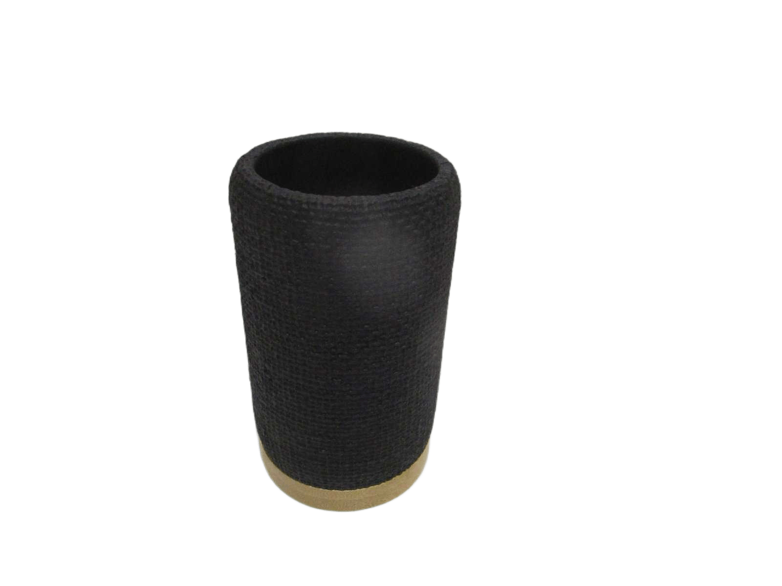 Cup Polyresine Round Effet Maille Et Bambou - Black