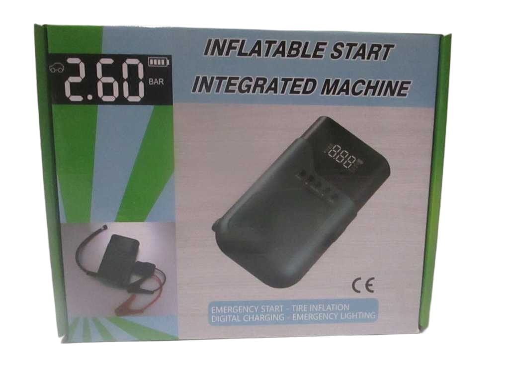 Car Inflatable Start Integrated Machine Emergency Start/Tire Inflation Digital Charging/Emergency Lighting Bag+color Box Applicable:sports Car,normal Car Suv, 4*4 Car Bag Size:23.5x19x8.5 Blue Usb Input:5v/2a Tyre Pressur:60psi Pump Loading: 12v/150w Star