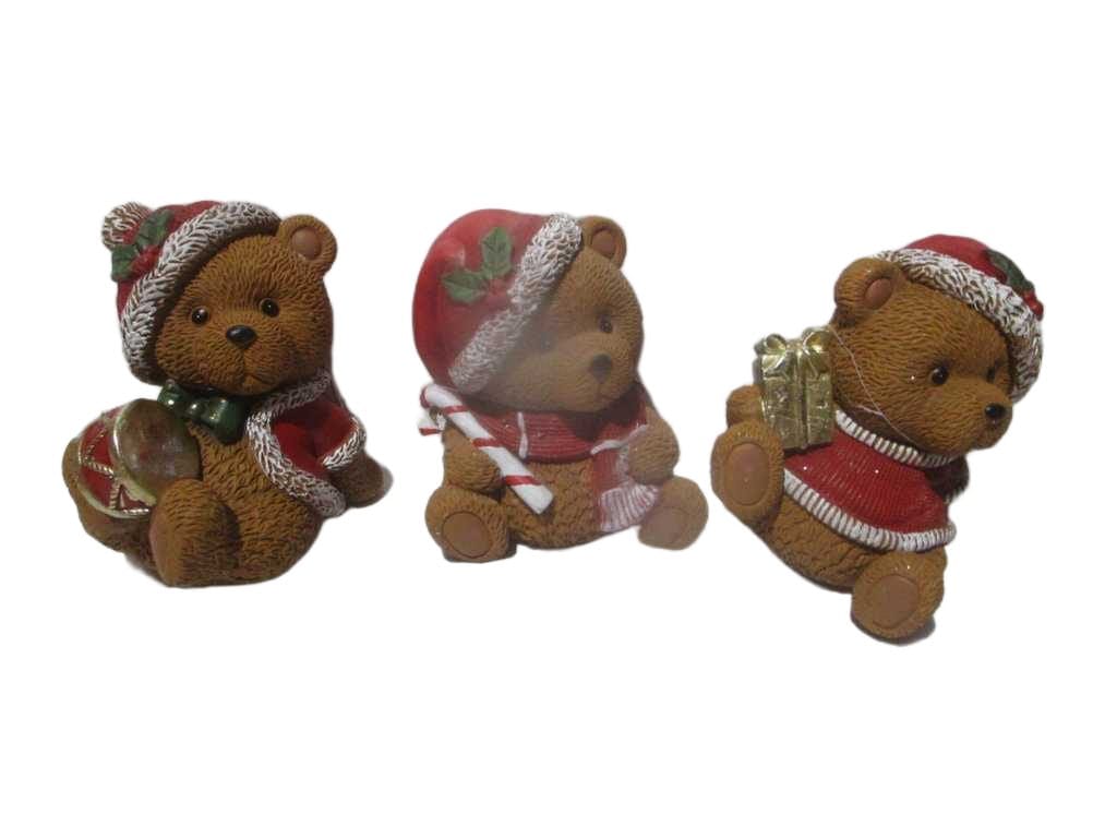 Xmas Bear Led 29cm 3ass