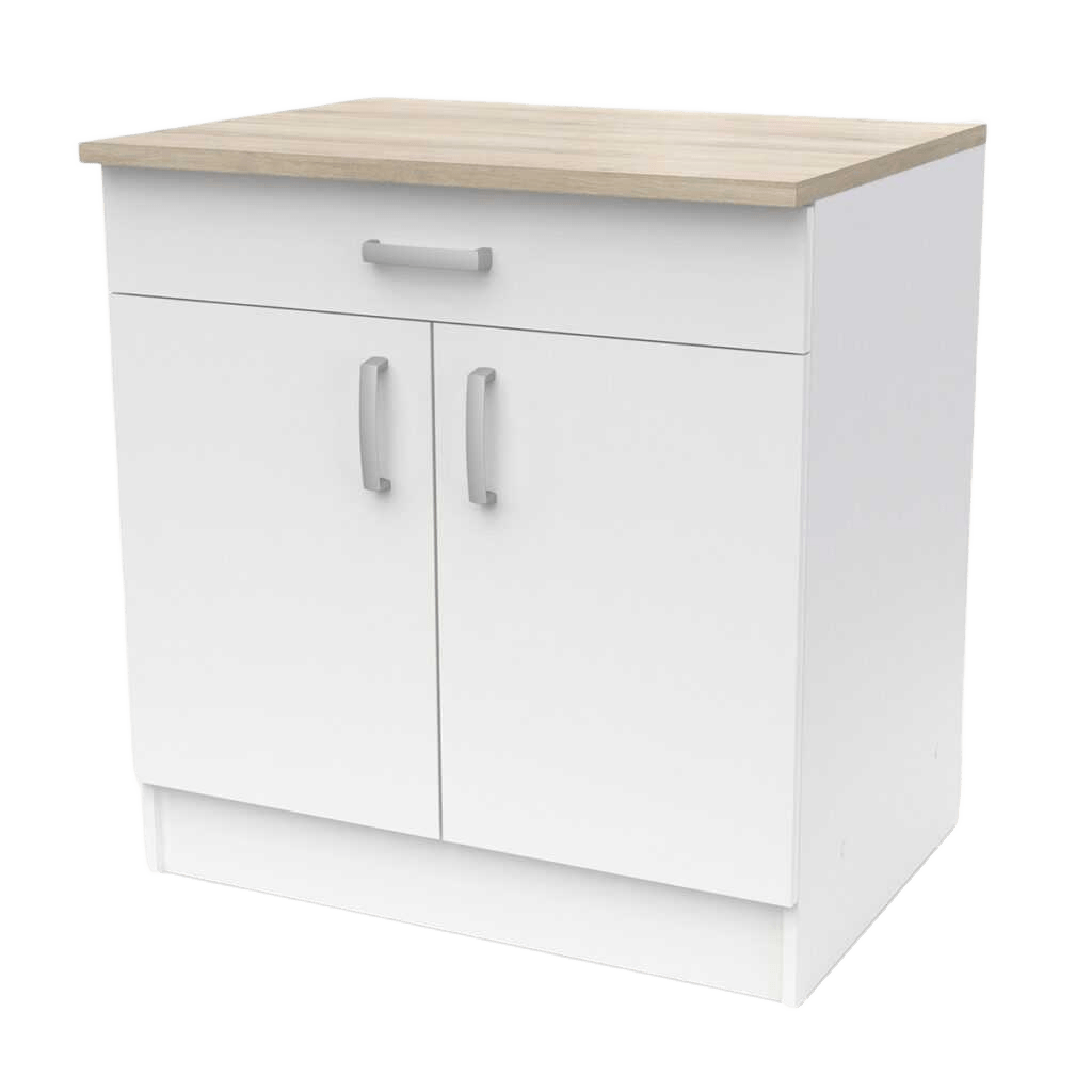 Soy White Kitchen Mat/Chene Kron Blanc Mat/Chene Kitchen Set -250198 Lower Unit80 - 250197 Lower Unit 40 Depth 60 - 250209 Column 60 Cm - 250196 Upper Unit 80 Cm - 250195 40cm Upperunit