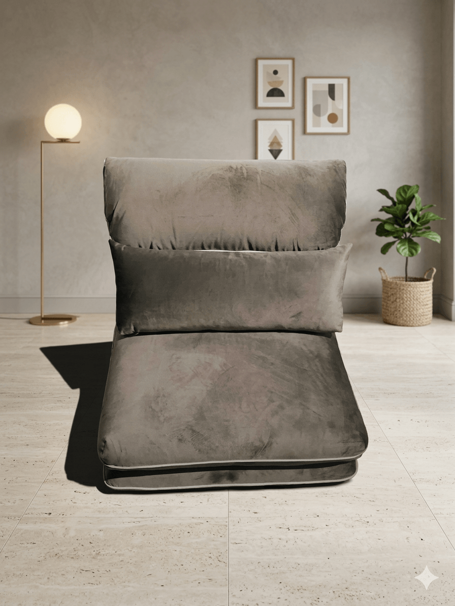Sofa Bedbody: Cr-7 Dk Grey Piping: Cr-5 Bright Greymetal Frame + Foam + Fabric Cover85x78x72