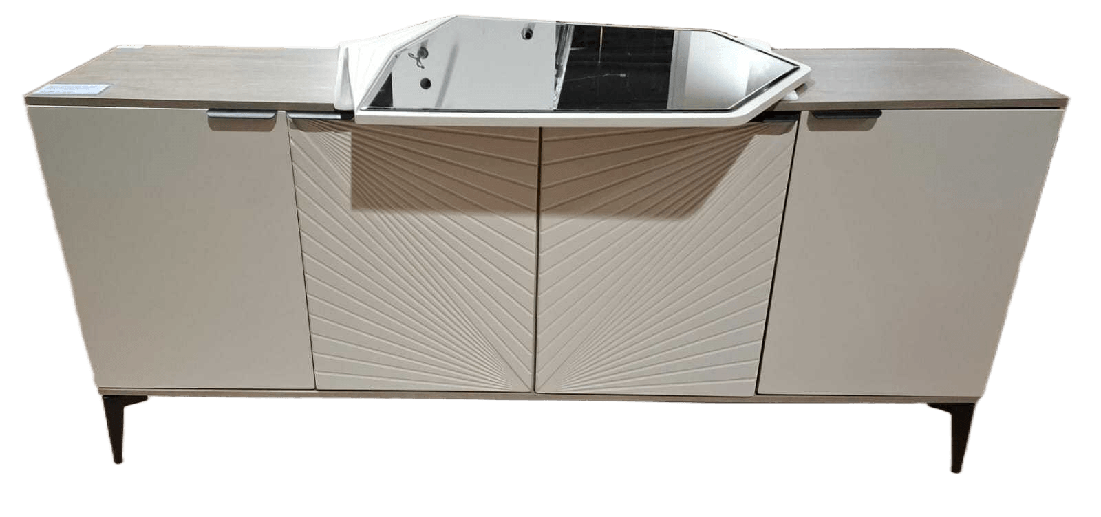 Buffet+ Mirror Mdf+melamine Melamine: Dark Grey Oak 665 Cherry Gray Pvc: Ds106-Yj