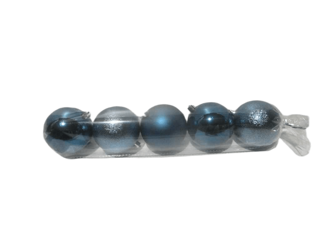 Ball Xmas Set 5x80mm Blue