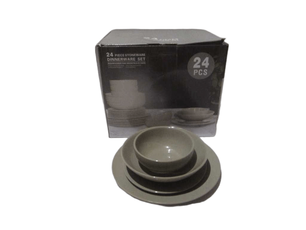 Dinner Set 24pcs 10.5‘’platex6 8.25‘’platex6 8.25‘’bowlx6 5.75‘’bowlx6 Color Box Taupe