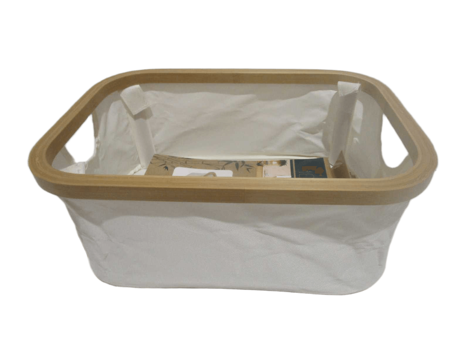 Basket Rectangular Pliable Polyester Cerclage Bambou - Natural/Bambou