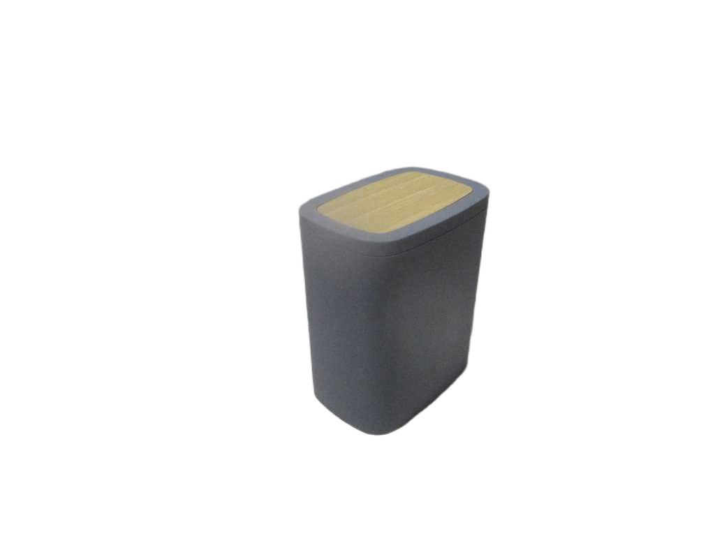 Dustbin Abs Rubber+ Pvc Facon Bambou 5l - Gris