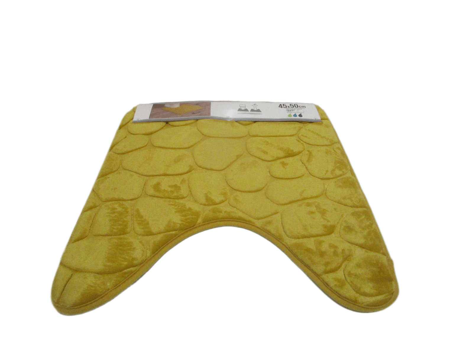 Bathmat Tapis Contour Wc Memoire De Forme Microfibre Galet 45x50 Cm - Mustard