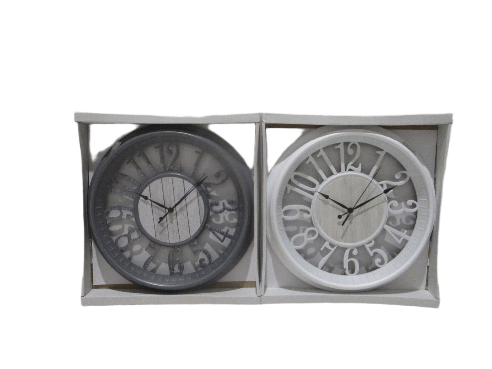 Clock-950g Plastic+glass White Display Box White Grey Ass 40*40cm