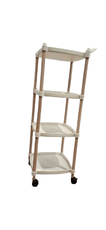 Cart Storage , 4 Level Pp+beech White 33x33x99