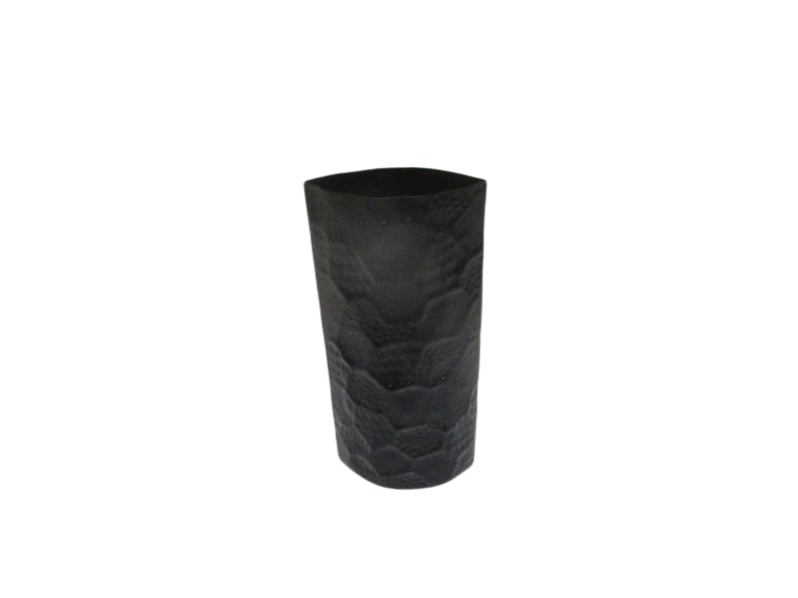 Small Vase Alu Faceted Effect 1790 18x10x38 Cm Bl 1cl=