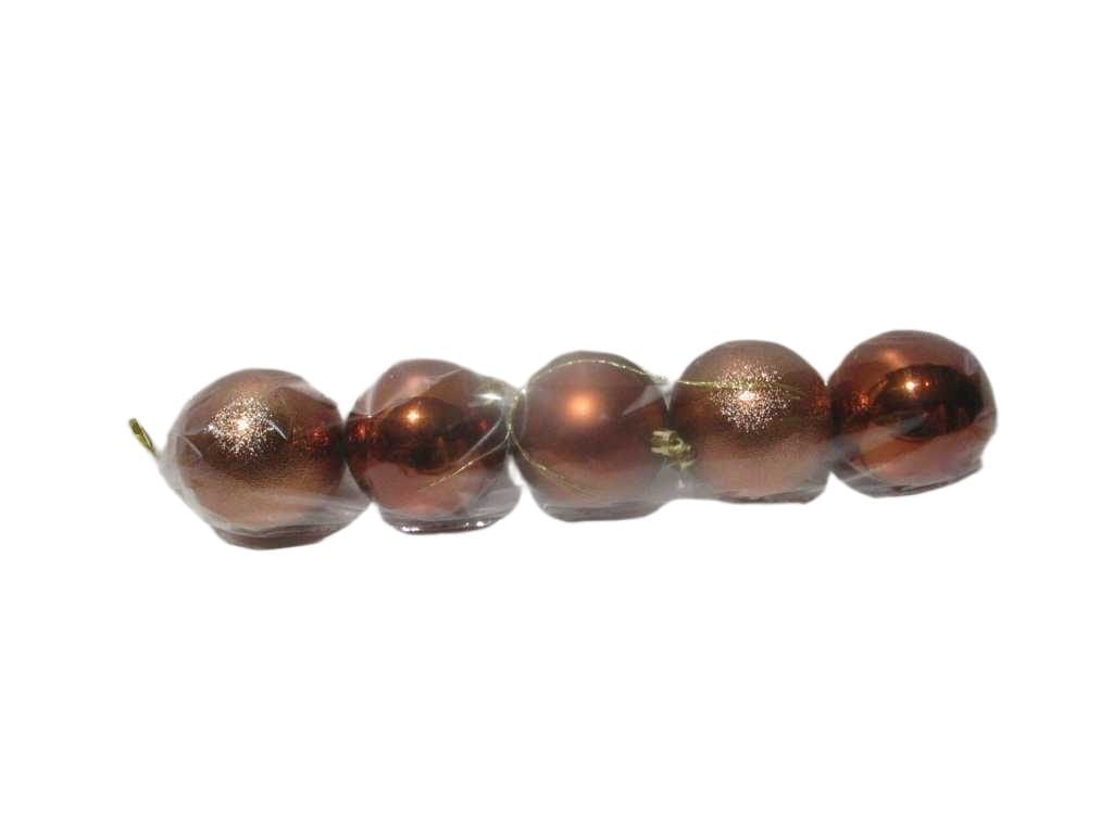 Ball Xmas Set 5x80mm Coffee