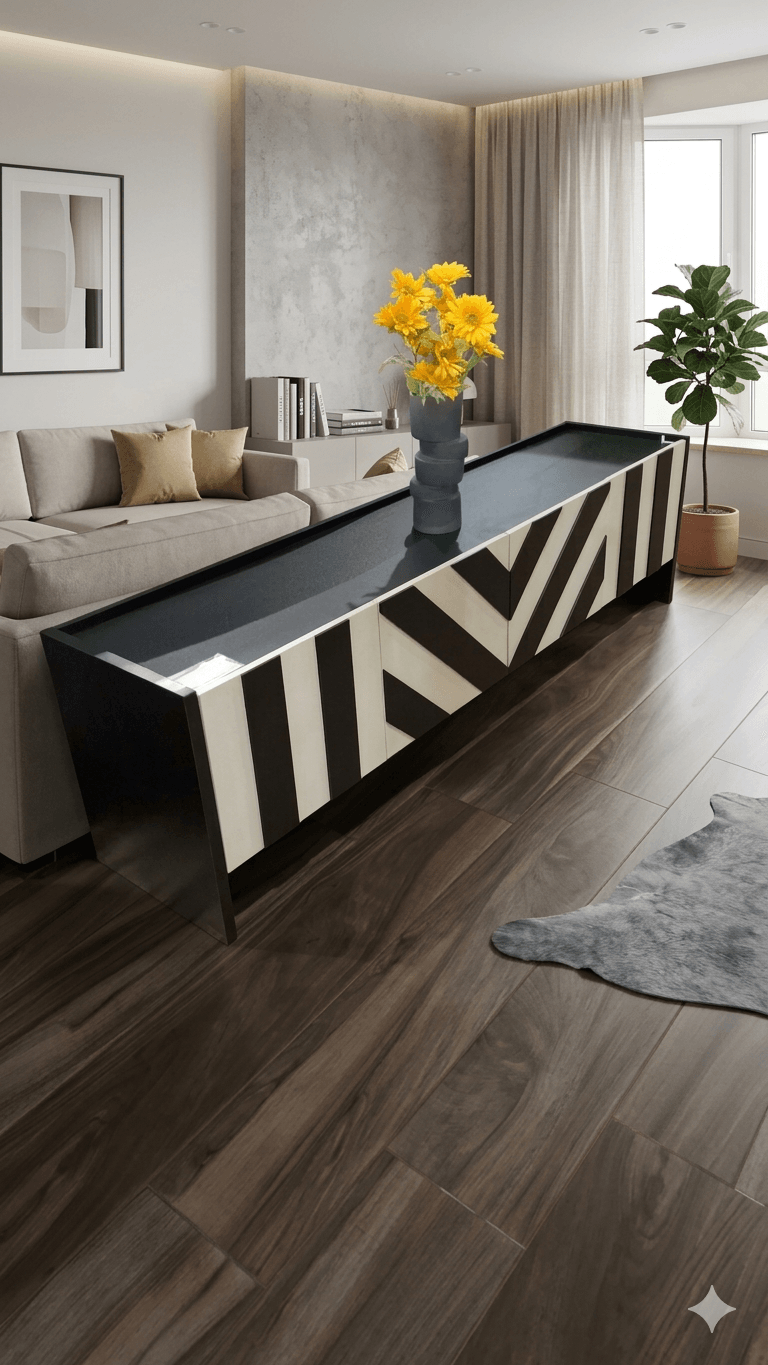 Tv Standmelamine Bodymdf Doorblack Body Black+white Door180*40.5*52