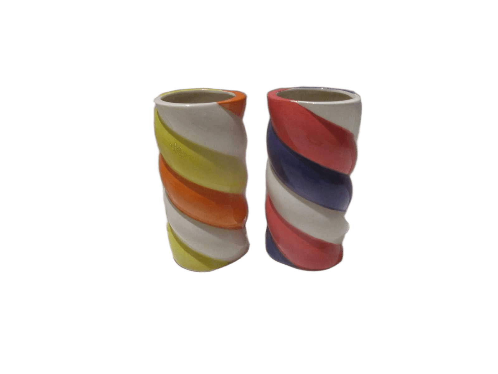 Vase Ceramic, Two Colors In One Carton Pink+ Purple Yellow+ Orange Dolomite Dia10.6x20.2
