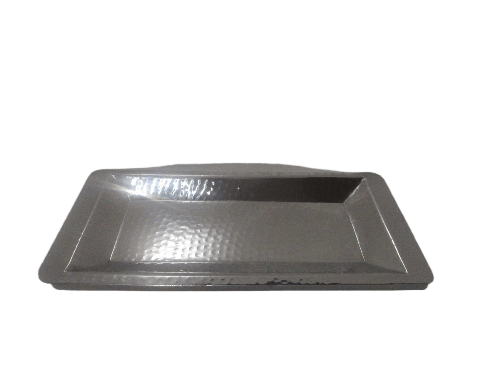 Rectangular Tray Single Wall Stainless Steel Full Hammered Texture