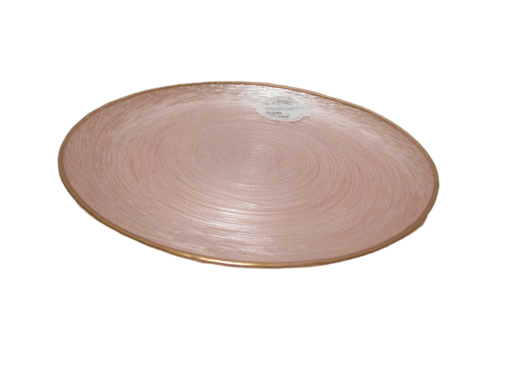 Plate Glass Dia 28cm Pink Clr