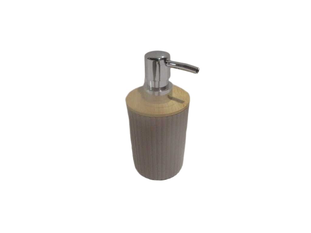 Soap Dispenser, Pp+bamboo 99g Taupe Dia 7.5*16.5